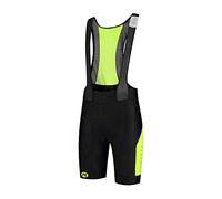 Rogelli Tyro Men's Cycling Shorts - Padded Cycling Shorts with Straps - Black/Fluor