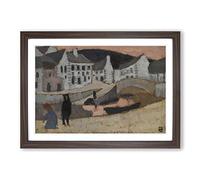 Roger de la Fresnaye The Canal Brittany Landscape Framed Print | A2 Walnut Framed Wall Art | Ready to Hang | Modern Nature Picture | Living Room Bedroom Lounge Office