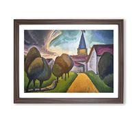 Roger de la Fresnaye The Entrance to the Village Classic Painting Framed Print | A3 Walnut Framed Wall Art | Ready to Hang | Classic Historical Picture | Living Room Bedroom Lounge Office