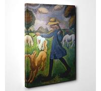 Roger de la Fresnaye The Shepherdess Canvas Print | Gallery Wrapped 30mm Frame Wall Art | 30x20 inches | Ready to Hang | Modern Picture | Living Room Bedroom Lounge Office