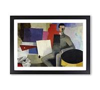 Roger de la Fresnaye The Sitting Man Framed Print | A2 Black Framed Wall Art | Ready to Hang | Modern Nature Picture | Living Room Bedroom Lounge Office