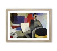Roger de la Fresnaye The Sitting Man Framed Print | A2 Oak Framed Wall Art | Ready to Hang | Modern Nature Picture | Living Room Bedroom Lounge Office