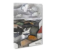 Roger De La Fresnaye Village Landscape Classic Painting Canvas Wall Art Print Ready to Hang, Framed Picture for Living Room Bedroom Home Office Décor, 30x20 Inch (76x50 cm)