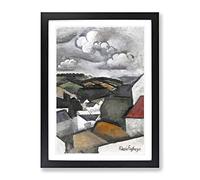 Roger De La Fresnaye Village Landscape Classic Painting Framed Print | A2 Black Framed Wall Art | Ready to Hang | Classic Historical Picture | Living Room Bedroom Lounge Office