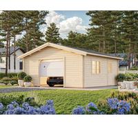Roger L (5.6x5.6m | 27.7m2 |70mm) Spacious Timber Log Garage with Sectional Door