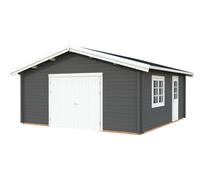Roger L (5.6x5.6m | 27.7m2 | 70mm) Spacious Timber Log Garage with Wooden Gate
