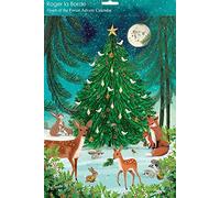 Roger la Borde Advent Calendar WINTER HIDEAWAY deer and tree 380 mm x 270 mm Gold Foil
