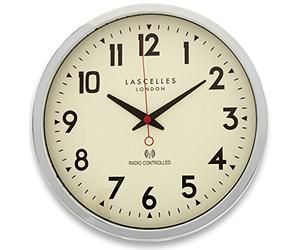Roger Lascelles Chrome Radio Controlled Wall Clock