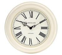 Roger Lascelles Clock, Metal, Cream, 32 x 5 x 32 cm LC/LASC/CRM