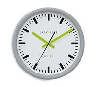 Roger Lascelles Clocks TS/SYNC/GREY/LIME Wall Clock, Medium, Grey/Lime/White