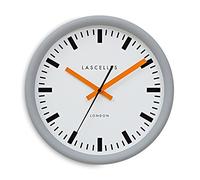 Roger Lascelles Clocks Wall Clock, Metal, Grey/Orange/White, M