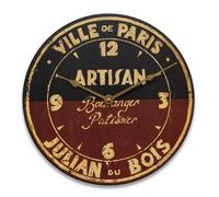 Roger Lascelles Wall Clock, Wood, Red/Black, 36 x 5 x 36 cm PUB/ARTISAN