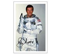Roger Moore Signed 12x8 Inch Photo Print Pre Printed Signature James Bond Moonraker Autograph Gift