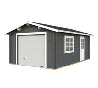 Roger XS (3.8x5.7m | 19m2 | 44mm) Compact Timber Log Garage with Sectional Door