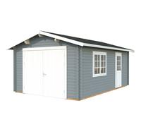 Roger XS (3.8x5.7m | 19m2 | 44mm) Compact Timber Log Garage with Wooden Doors