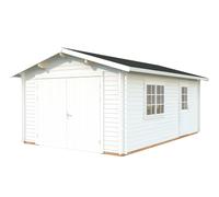 Roger XS (3.8x5.7m | 19m2 | 44mm) Compact Timber Log Garage with Wooden Doors