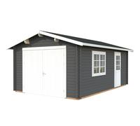 Roger XS (3.8x5.7m | 19m2 | 44mm) Compact Timber Log Garage with Wooden Doors