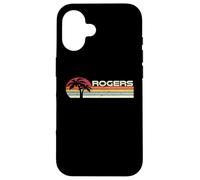 Rogers Surname 80s 90s Vintage Sunset with Palm Trees Case for iPhone 16