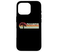 Rogers Surname 80s 90s Vintage Sunset with Palm Trees Case for iPhone 16 Pro