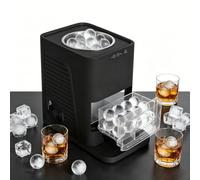 ROGHA 2" Clear Ice Ball Maker Machine 2 pcs in 60-90 Mins 42 pcs/Day Sphere Ice Maker Self-Cleaning for Whiskey, Bourbon & Cocktails Black