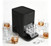 ROGHA Countertop Sphere Ice Machine, Portable Ice Maker Machine, 2" Clear Ice Ball Maker,with Auto Self-cleaning Function, Transparent Window, 42 Sphere Per Day Capacity, for Home/Bar Black