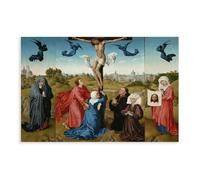 Rogier Van Der Weyden - Crucifixion Triptych Canvas Art Poster And Wall Art Picture Print Modern Family Bedroom Decor Unframe 16x24inch(40x60cm)