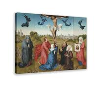 Rogier Van Der Weyden - Crucifixion Triptych Poster Bedroom Canvas Decor Print Wall Art Office Room Aesthetic Decor Gift Frame 12x18inch(30x45cm)