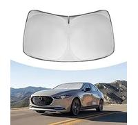 Rogierra Windshield Sun Shade for Mazda3 Hatchback/Sedan 2019-2024 Accessories Foldable Front Window Sun Shade Shield Protector Silver