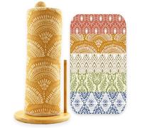 ROGITU 25 Pack Reusable Paper Towels, Paperless Towels Roll Washable Cotton Cloth for Kitchen Towels Zero Waste Products Alternative Paper Towels Alternative (Bohemian)