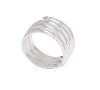 RogJewelry 925 Sterling Silver Multilayer Wide Simple Smooth Plain Statement Rings for Women Engagement Ring Elegant Jewelry Adjustable Size 5-7