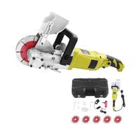 ROGONPDK 4000W Wall Chaser Concrete Saw | 6000r/min Electric Groove Cutting Machine | Brick Slotting with Dust Extractor | Adjustable Cutting Depth & Width Wall Slotting Tool for Concrete Marble