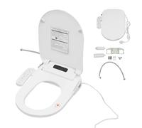 ROGONPDK AC 220V White Intelligent Smart Electric Heated Toilet Seat with Hot Air Drying, Smart Digital Display Toilet Seat, Suitable for Homes, Hotels, and Shopping Centres