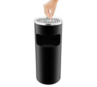 ROGONPDK Ashtray Free Standing Rubbish bin 15 L | Standing Ashtrays Cigarette Bin | Outdoor Stainless Steel Trash Bin | Ashtray-Smoking Cigarette Steel Bins | (D*H): 25 * 61cm