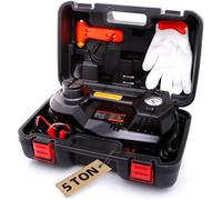 ROGTZ Electric Hydraulic Car Jack Kit 5 Ton 12V Portable Lift Range 44.9 cm with Tire Inflator Pump for SUV Sedan Truck Car Repair Floor Jack for Vehicle Tire Change with LED Light