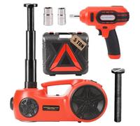 ROGTZ Upgraded Electric Hydraulic Car Jack Kit 5 Ton 12V Portable Lift Range 20.9 Inch with Impact Wrench and Tire Inflator Pump for SUV Sedan Truck Repair Floor Jack for Tire Change with LED Light