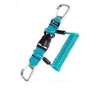 Rogue Endeavor Heavy Duty Dive & Fishing Lanyard Snappy Coil, 3.25" Stainless Clips, Quick Release Buckle, 36" Steel Core Lanyard, Perfect for Cameras/Lights/Tools/Rods/Paddles (Teal)