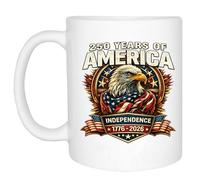Rogue River Tactical 250th Anniversary America Years Patriotic USA Flag Funny Coffee Mug Novelty Cup Gift 1776-2026 (250 Years)