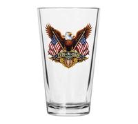 Rogue River Tactical 250th Anniversary USA Flag Patriotic Glass Drinking Cup Pint 16oz Pub Gift For Any Patriotic American USA Flag 1776-2026 Semiquincentennial (Eagle)