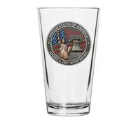 Rogue River Tactical 250th Anniversary USA Flag Patriotic Glass Drinking Cup Pint 16oz Pub Gift For Any Patriotic American USA Flag 1776-2026 Semiquincentennial (Liberty)