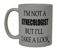 Rogue River Tactical Best Funny Dirty Coffee Mug - I'M Not a Gynecologist Sarcastic Novelty Cup, Gag Gift Idea for Men, 11 Oz, White