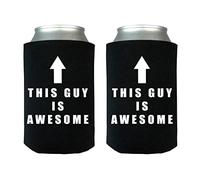 Rogue River Tactical Funny This Guy is Awesome Collapsible Beer Can Bottle Beverage Cooler Sleeves 2 Pack