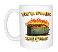 Rogue River Tactical It's Everything Is Fine Funny Sarcastic Novelty Coffee Mug Cup Great Gag Gift Idea for Work Employee, Boss and Coworker, 11 Oz, White (It's Fine)