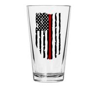 Rogue River Tactical Thin Red Line Beer Glass Drinking Cup Pint 16oz Pub Gift For Firefighter Fire Department Firemen Funny Sarcastic Joke (Red Line)