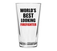 Rogue River Tactical Thin Red Line Beer Glass Drinking Cup Pint 16oz Pub Gift For Firefighter Fire Department Firemen Funny Sarcastic Joke (Best Looking)