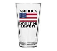Rogue River Tactical USA Tattered Flag Veteran Patriotic Glass Drinking Cup Pint 16oz Pub Gift For Any Patriot American USA Flag (America Love It)