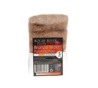 Rogue River Tools Bronze Wool Pads - COARSE (5pc). Marine, Glass, Wood, Industrial|Soft Touch, No Rust! ~Made in The USA