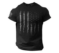 Rogue Style American Flag T-Shirt for Man Patriotic Tee, Black, Large