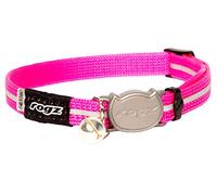 ROGZ ALLEYCAT CAT COLLAR WITH BREAKAWAY BUCKLE AND NIGHT TIME VISABILITY (Pink)