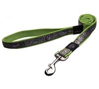 Rogz Armed Response Lead Bone, 25 mm x 1.8 m, Lime