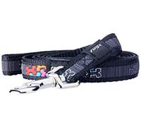 Rogz Fancy Dress Dog Lead Black with Bone Design Medium 1.4m